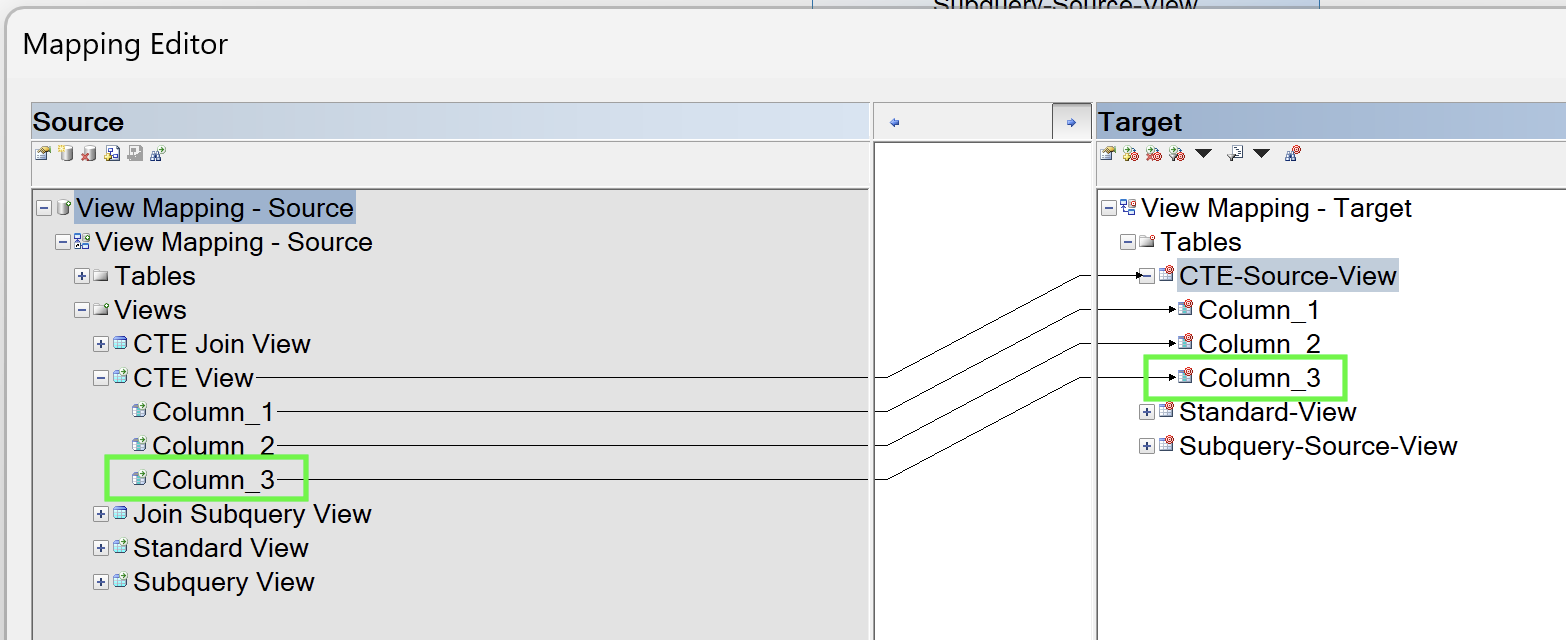 Mapping CTE View Non Missing Data Item Mapping